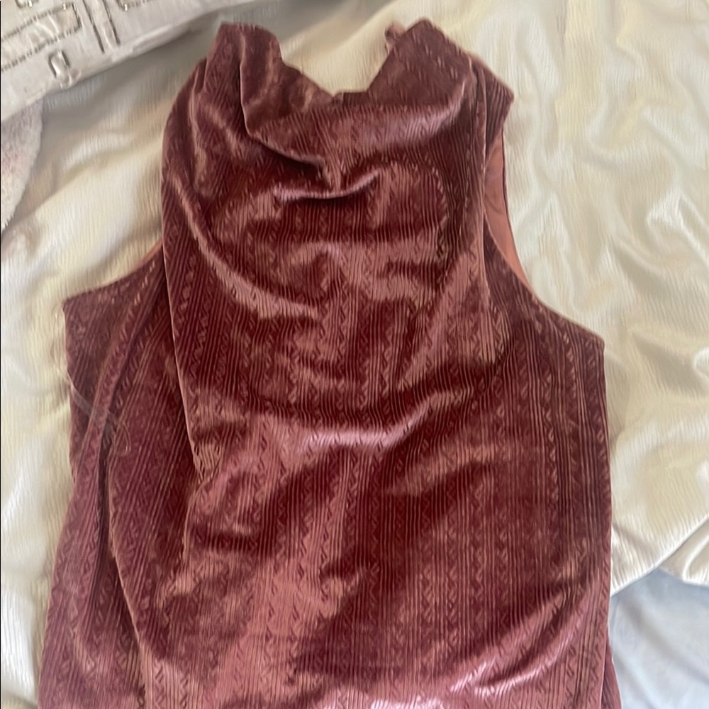Velvet Sleeveless Top in Mauve